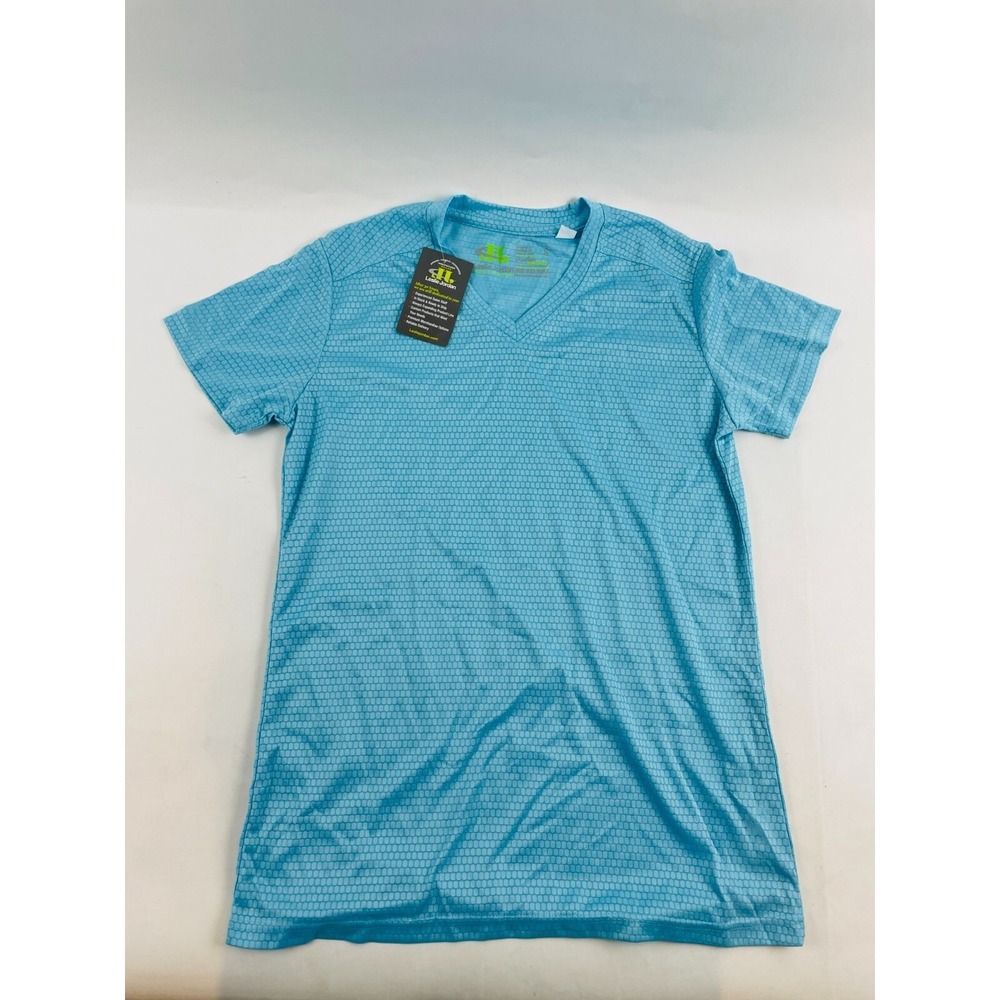 Leslie Jordan T-Shirt Women's Size S Blue V-Neck Athletic Cheetal Eclipse NWT